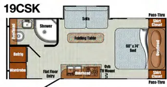 Gulf Stream Vintage Cruiser 19CSK floor plan