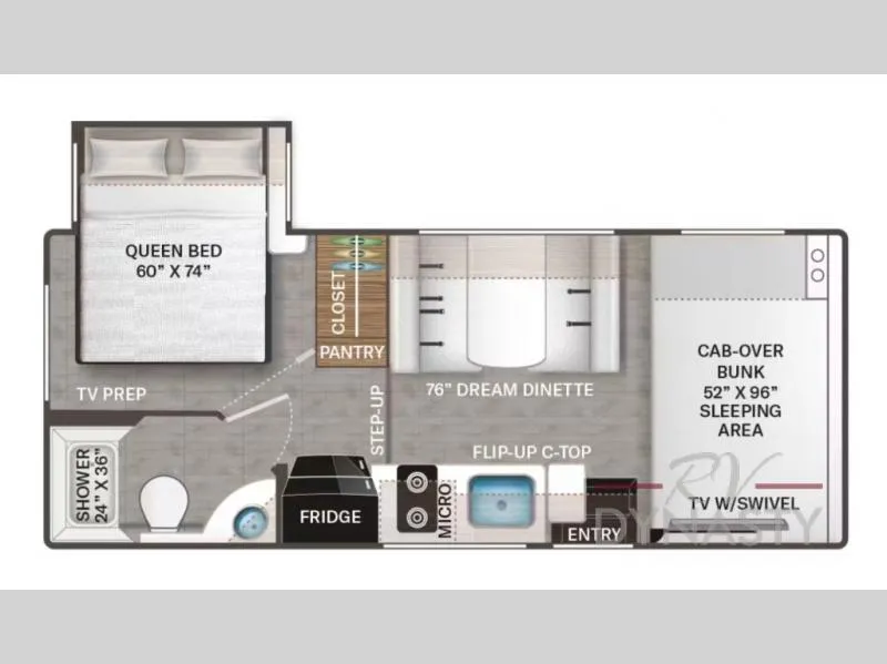 2026 Thor Motor Coach Four Winds 22Z - Floor plan