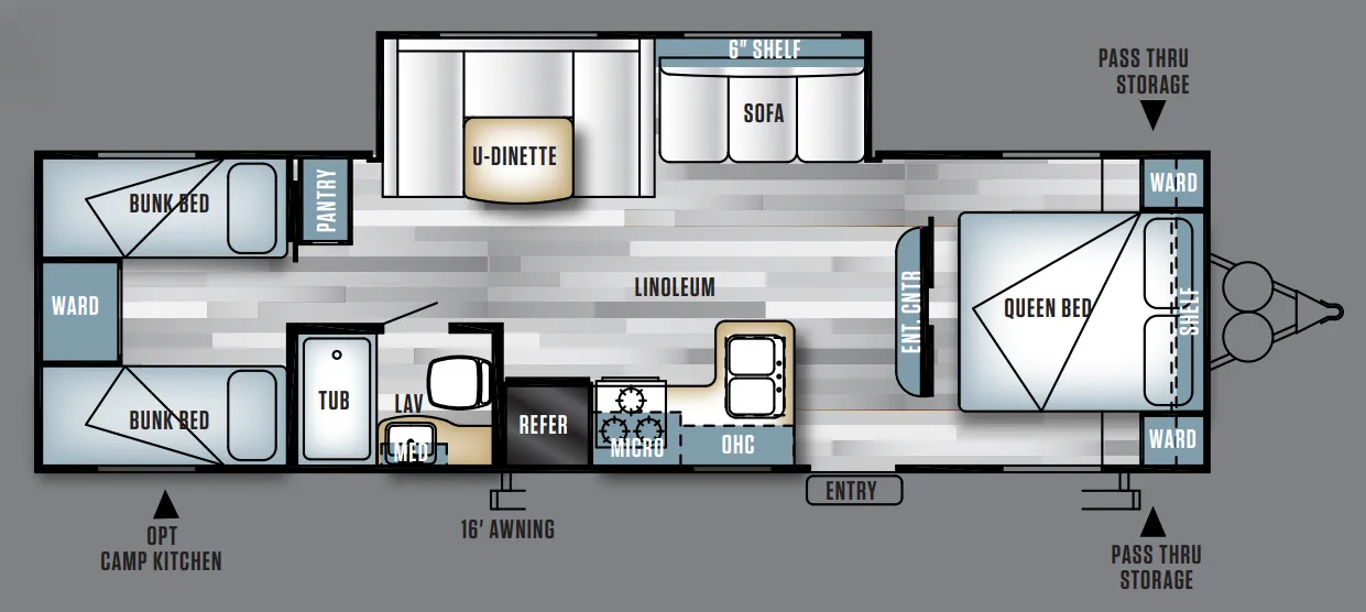 Forest River Salem Cruise Lite 282QBXL floor plan
