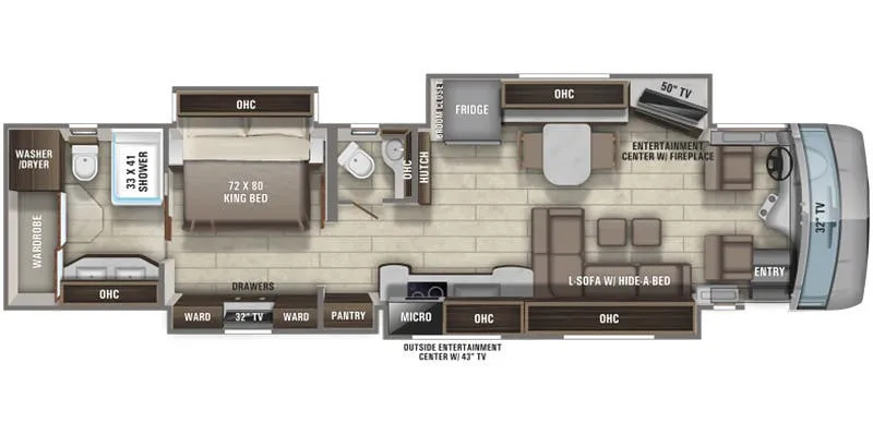 2022 Entegra Coach Cornerstone 45B - Floor plan
