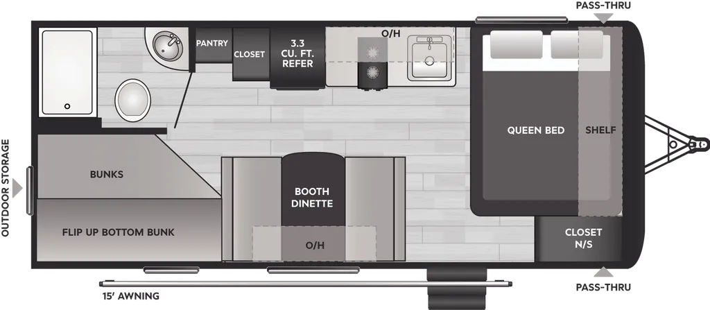 2024 Keystone Hideout Sport Single 201BH floor plan