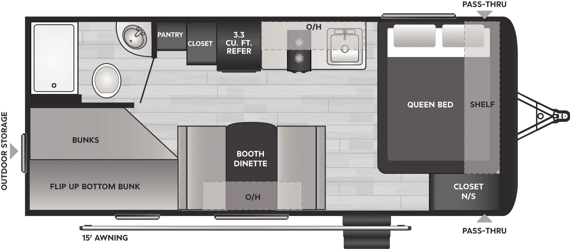 2024 Keystone Hideout Sport Single 201BH - Floor plan
