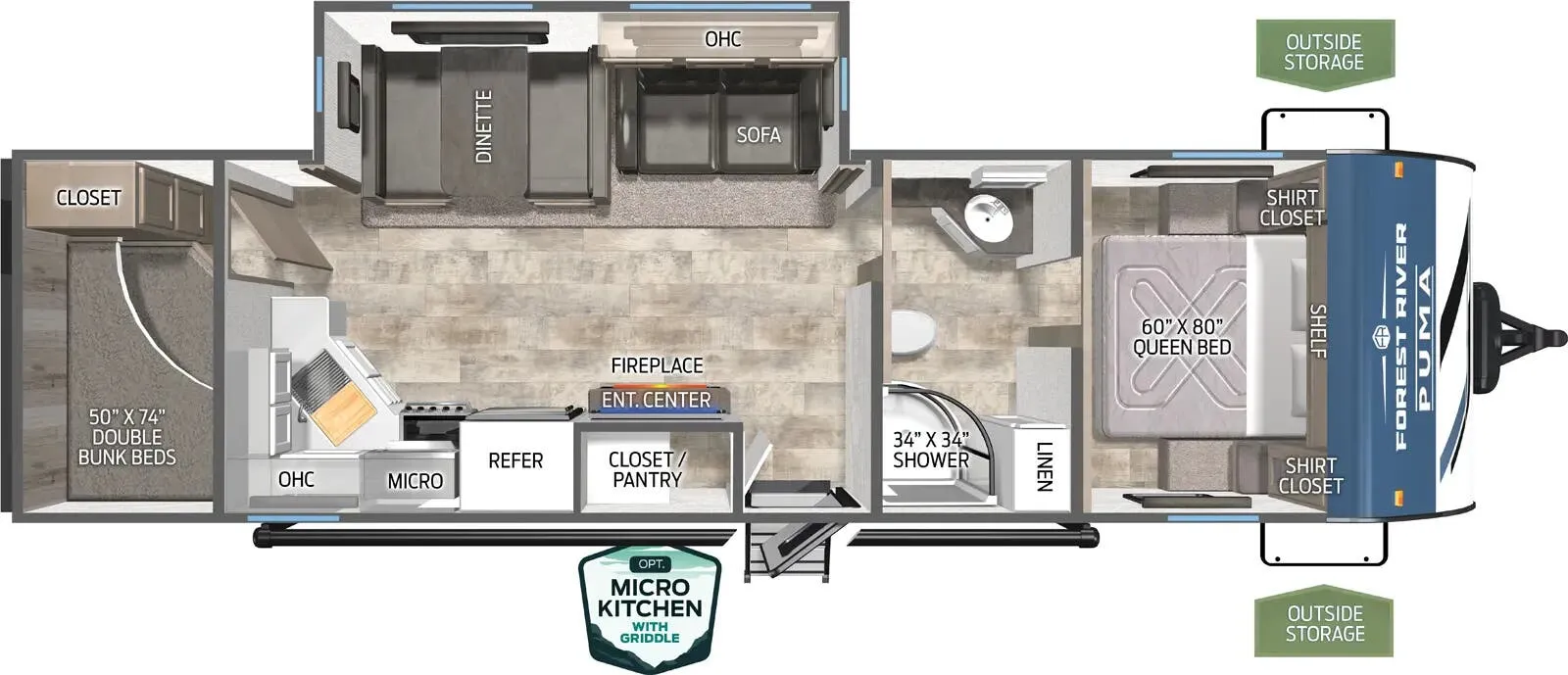 Palomino Puma 28BHFQ floor plan
