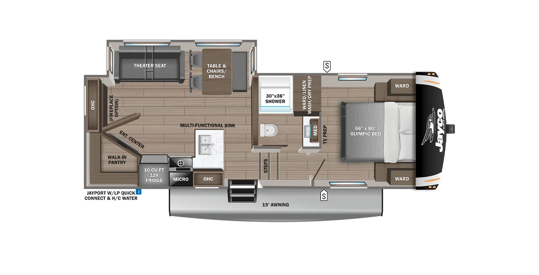 2026 Jayco Eagle HT Fifth Wheels 26REC - Floor plan
