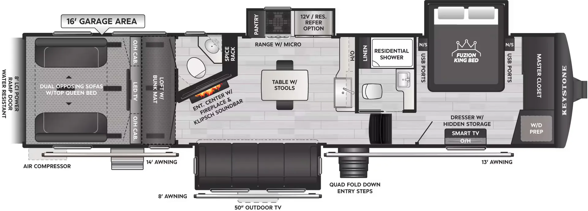 Keystone Fuzion 419 floor plan