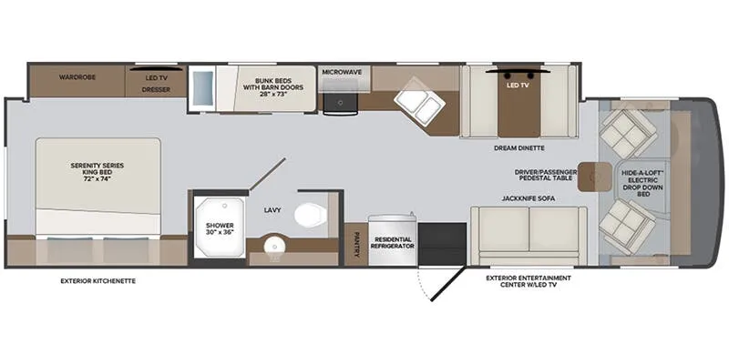 2026 Holiday Rambler Admiral 34J - Floor plan