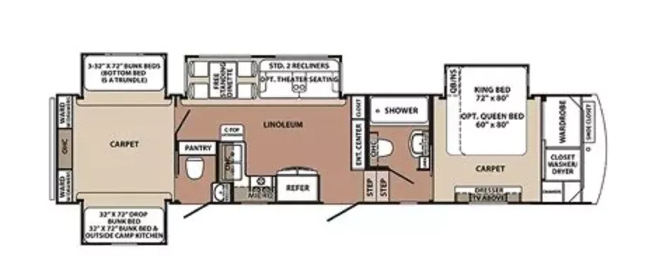 Forest River Cardinal Limited 3720BHLE floor plan
