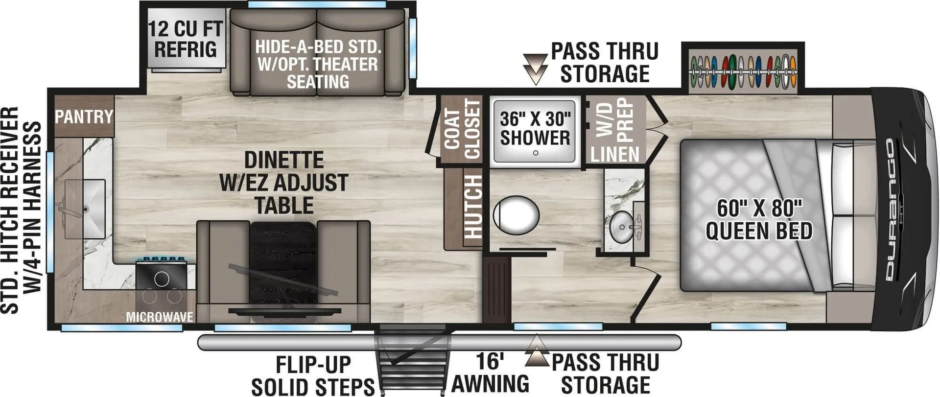 K-Z Durango Half-Ton D232MLD floor plan
