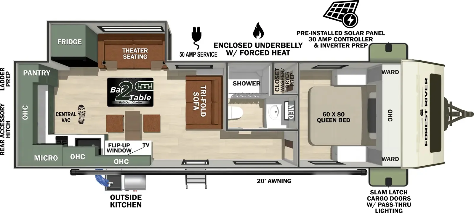 2026 Forest River No Boundaries 20.8 - Floor plan