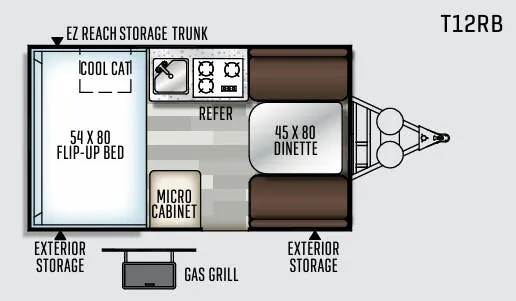 Forest River Flagstaff Hard Side T12RB floor plan