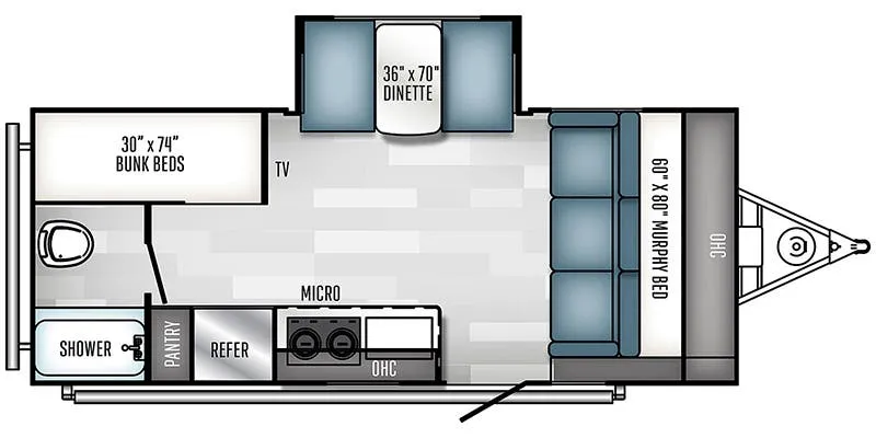 2021 Palomino Real-Lite Mini 189 floor plan