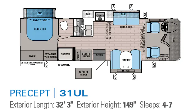 Jayco Precept 31UL floor plan