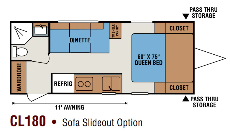 K-Z Coyote CL180 floor plan