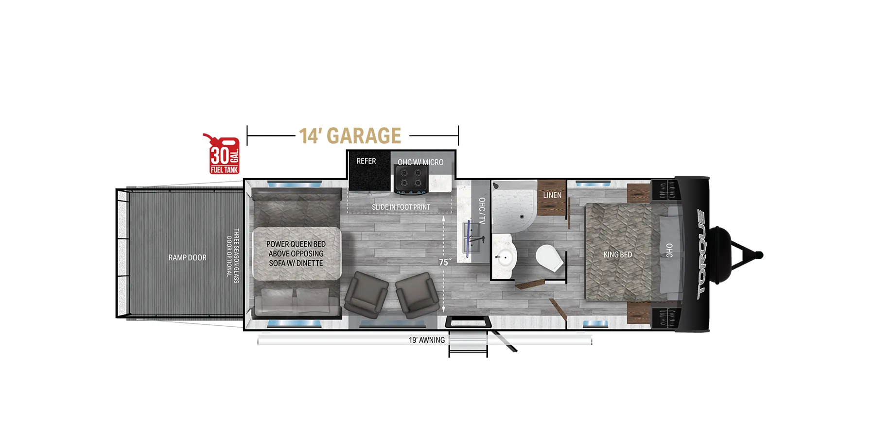Heartland Torque Travel Trailer T264 floor plan