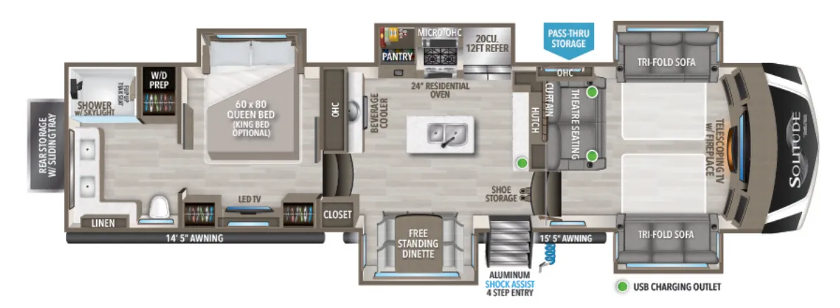 Grand Design Solitude 382WB floor plan