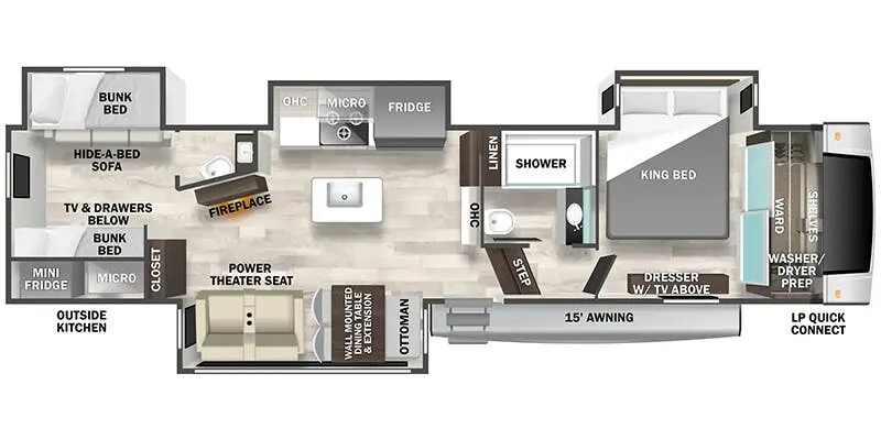 Forest River Cedar Creek Experience 33BH floor plan