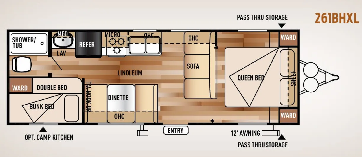 Forest River Wildwood X-Lite 261BHXL floor plan