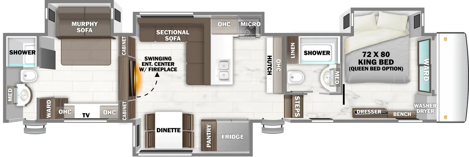 2025 Forest River RiverStone 44DBL - Floor plan