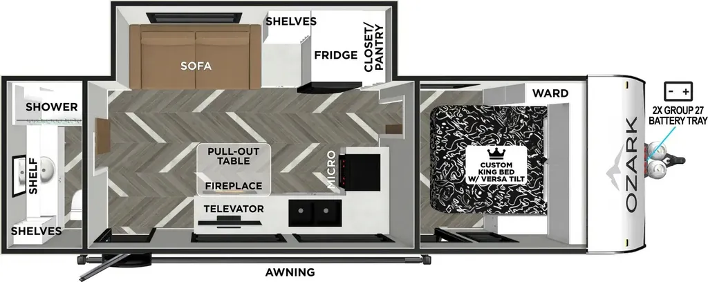 2026 Forest River Ozark 25CP floor plan