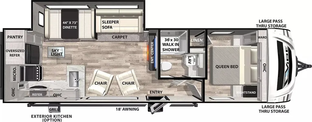 2023 Forest River Vibe 26RK floor plan