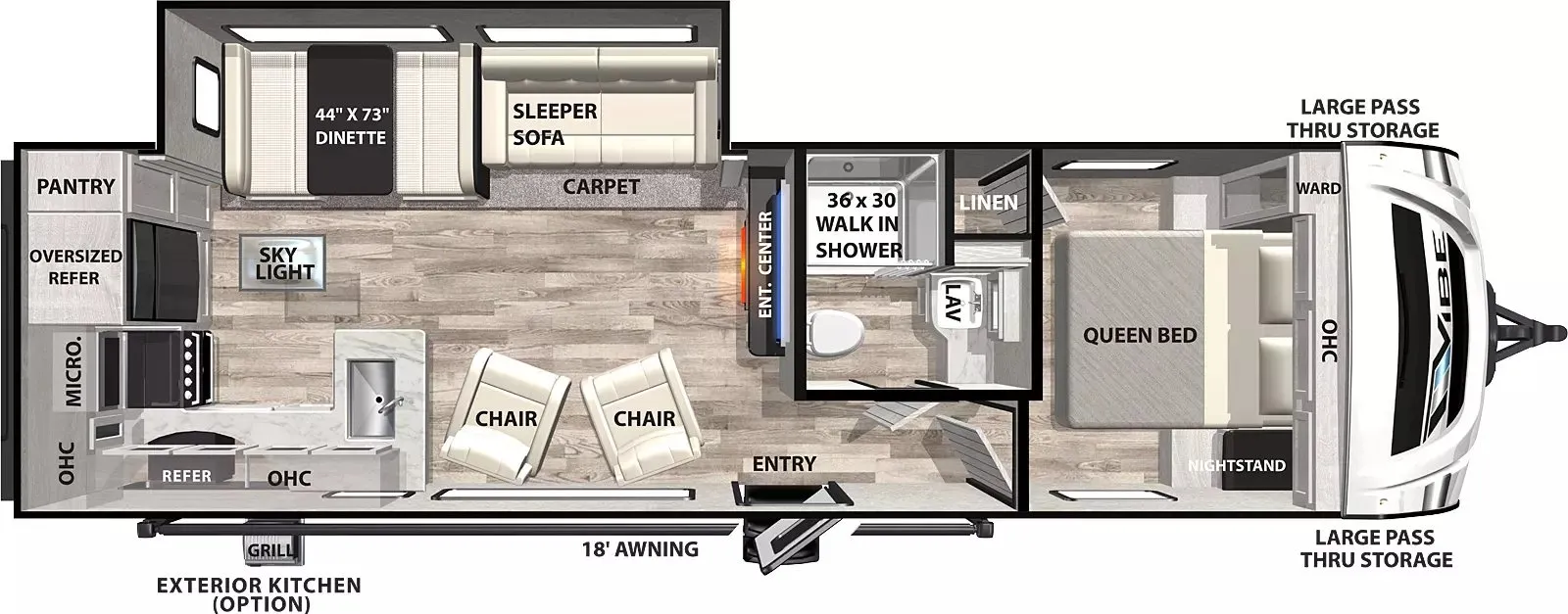 2023 Forest River Vibe 26RK - Floor plan