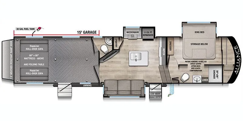 Alliance RV Valor All-Access Series 36A15 floor plan