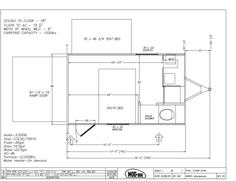 Modern Buggy Trailers Hopper 2 floor plan