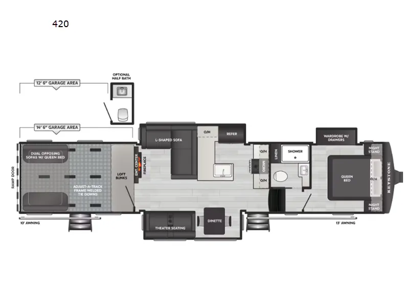 2026 Keystone Raptor Carbon Series 420 floor plan