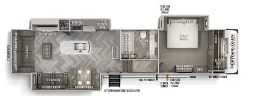 Forest River Wildwood Heritage Glen Elite 34RL floor plan