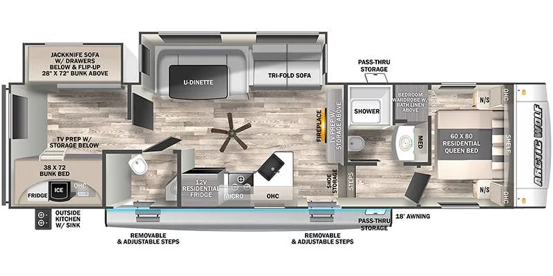 2023 Forest River Cherokee Arctic Wolf 321BH floor plan