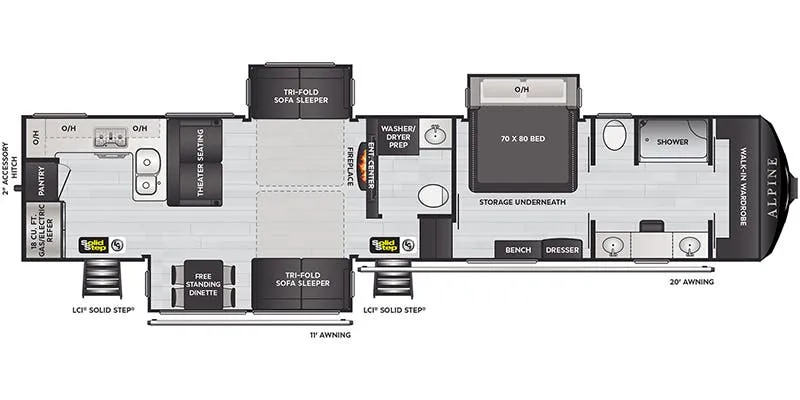 2022 Keystone Alpine 3910RK floor plan