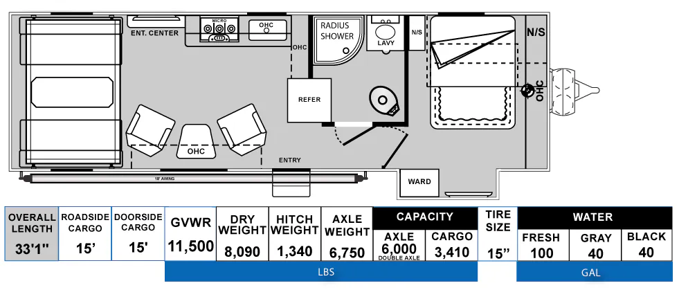 Genesis Supreme Blazen B2915CRXL floor plan