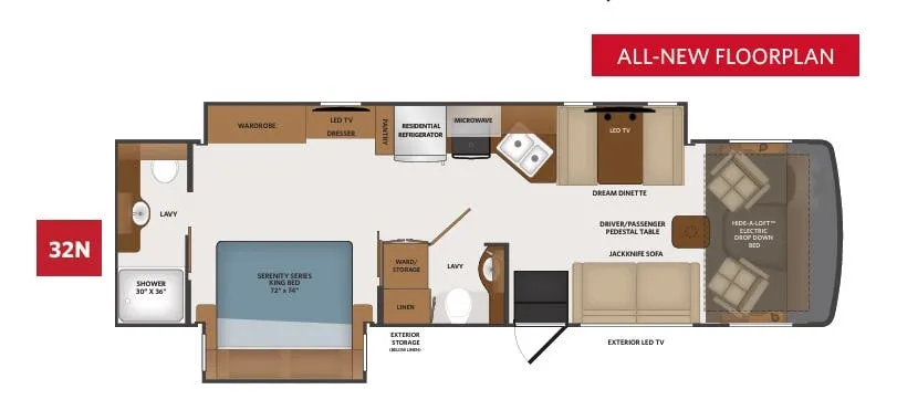 Fleetwood Flair 32N floor plan
