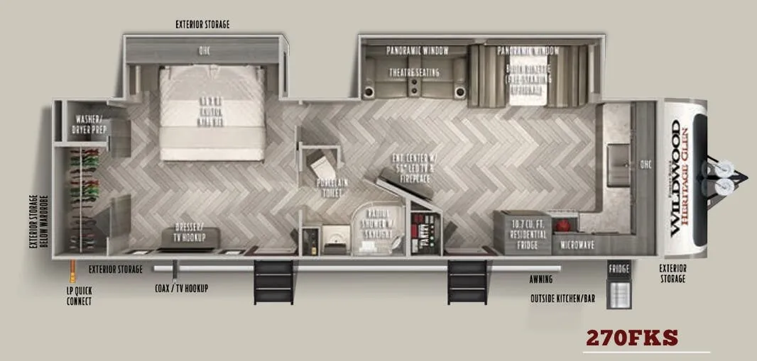 Forest River Wildwood Heritage Glen 270FKS floor plan