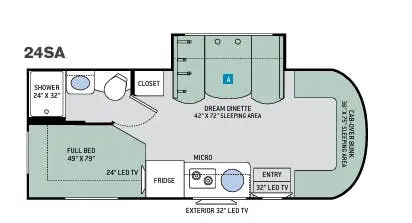 Thor Motor Coach Siesta Sprinter 24SA floor plan