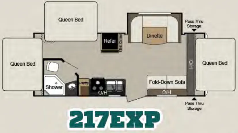 Keystone Passport Express 217EXP floor plan