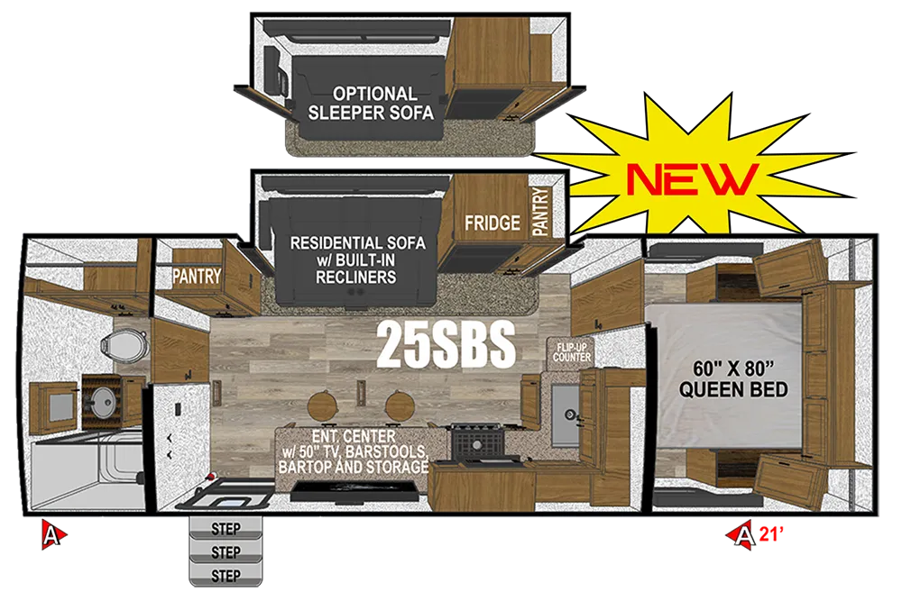 2026 Outdoors Rv TIMBER RIDGE 25SBS floor plan