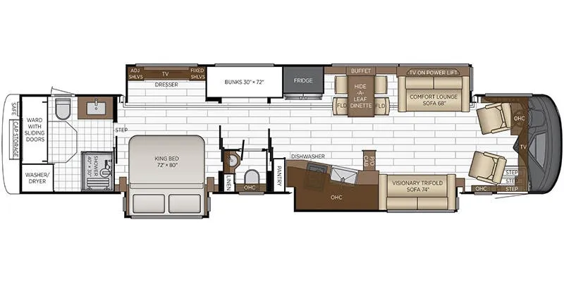 Newmar King Aire 4558 floor plan