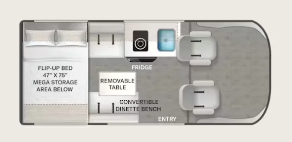 2026 Thor Motor Coach Freedom Elite Van 17D - Floor plan