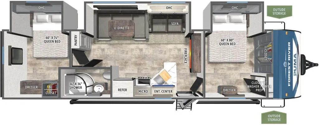 2026 Forest River Puma 32RBFQ2 floor plan