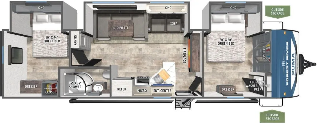 2026 Forest River Puma 32RBFQ2 - Floor plan