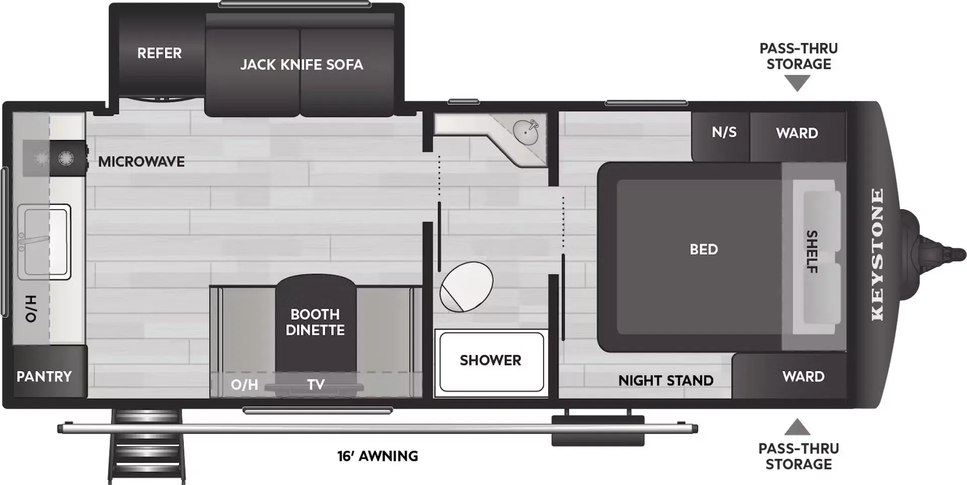 2026 Keystone Bullet Classic 21RKC - Floor plan