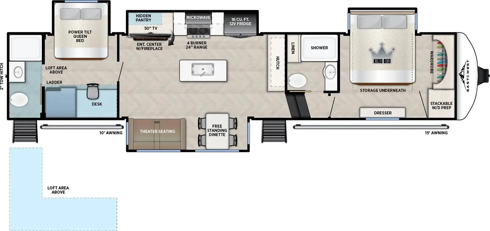 East to West Blackthorn 3820DSL floor plan