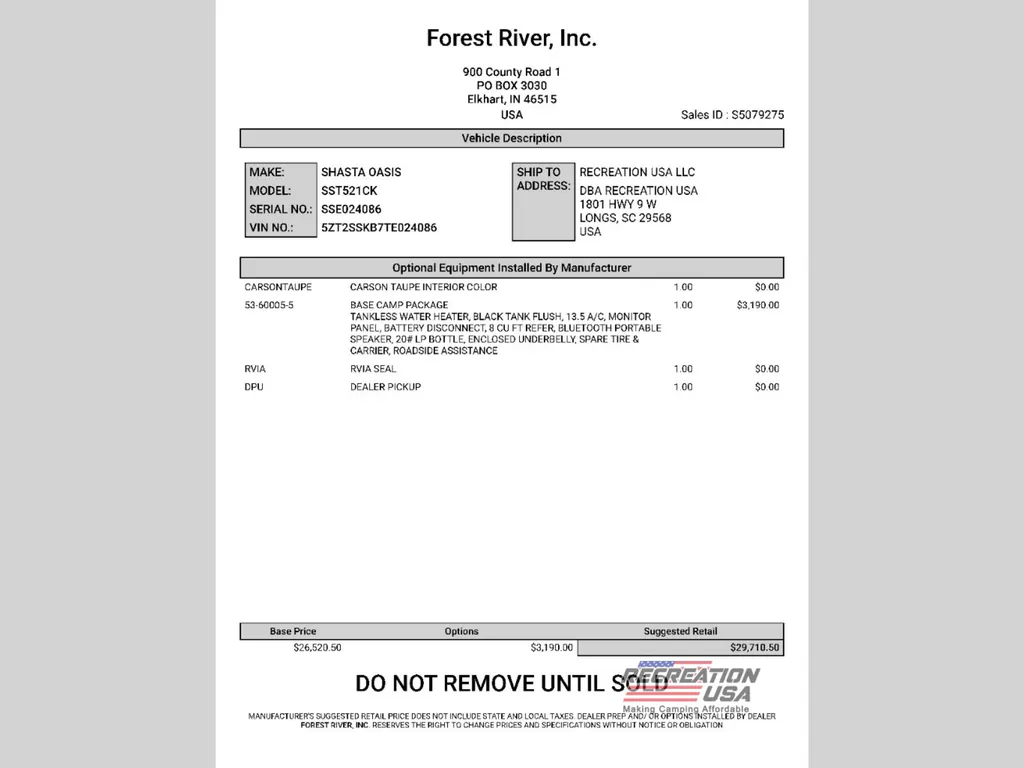 2026 Shasta RVs i-5 Edition 521CK, Photos photo 20