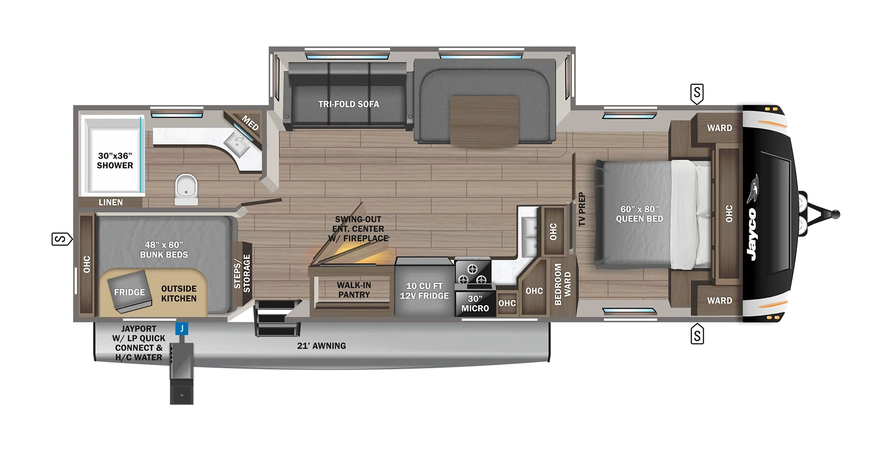 2024 Jayco Eagle Travel Trailers 284BHOK - Floor plan