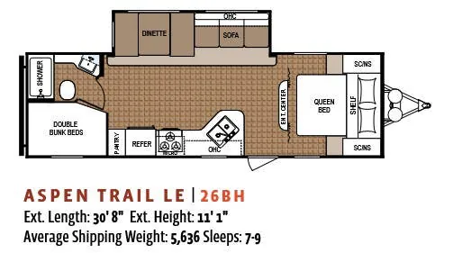 Dutchmen Aspen Trail LE 26BH floor plan