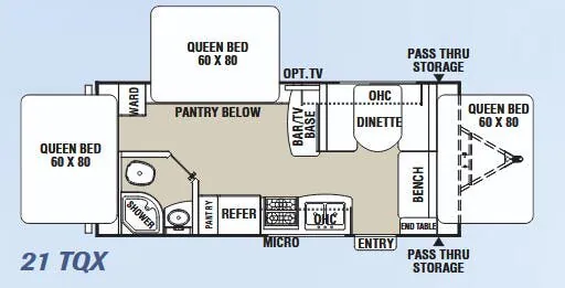Coachmen Freedom Express Ultra Lite 21 TQX floor plan
