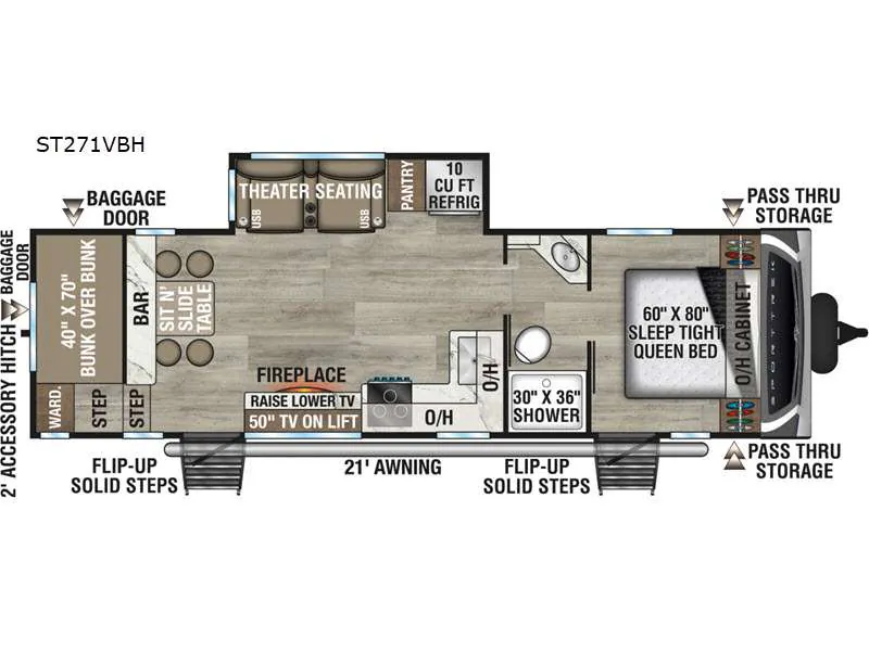2026 Venture RV SportTrek ST271VBH - Floor plan
