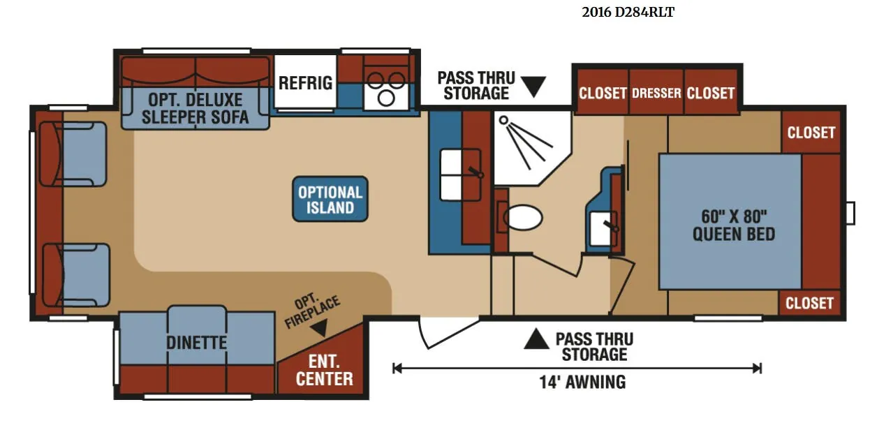 K-Z Durango 1500 D284RLT floor plan