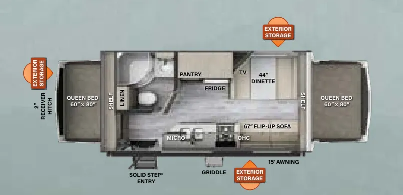 Forest River Flagstaff Shamrock 19 floor plan